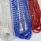 144pc Patriotic Bead Necklaces - Bulk Red, White & Blue Metallic July 4th Parade Throws